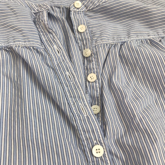 J. Crew Top Blue White Striped - Small 3/4 sleeve - Picture 3 of 7